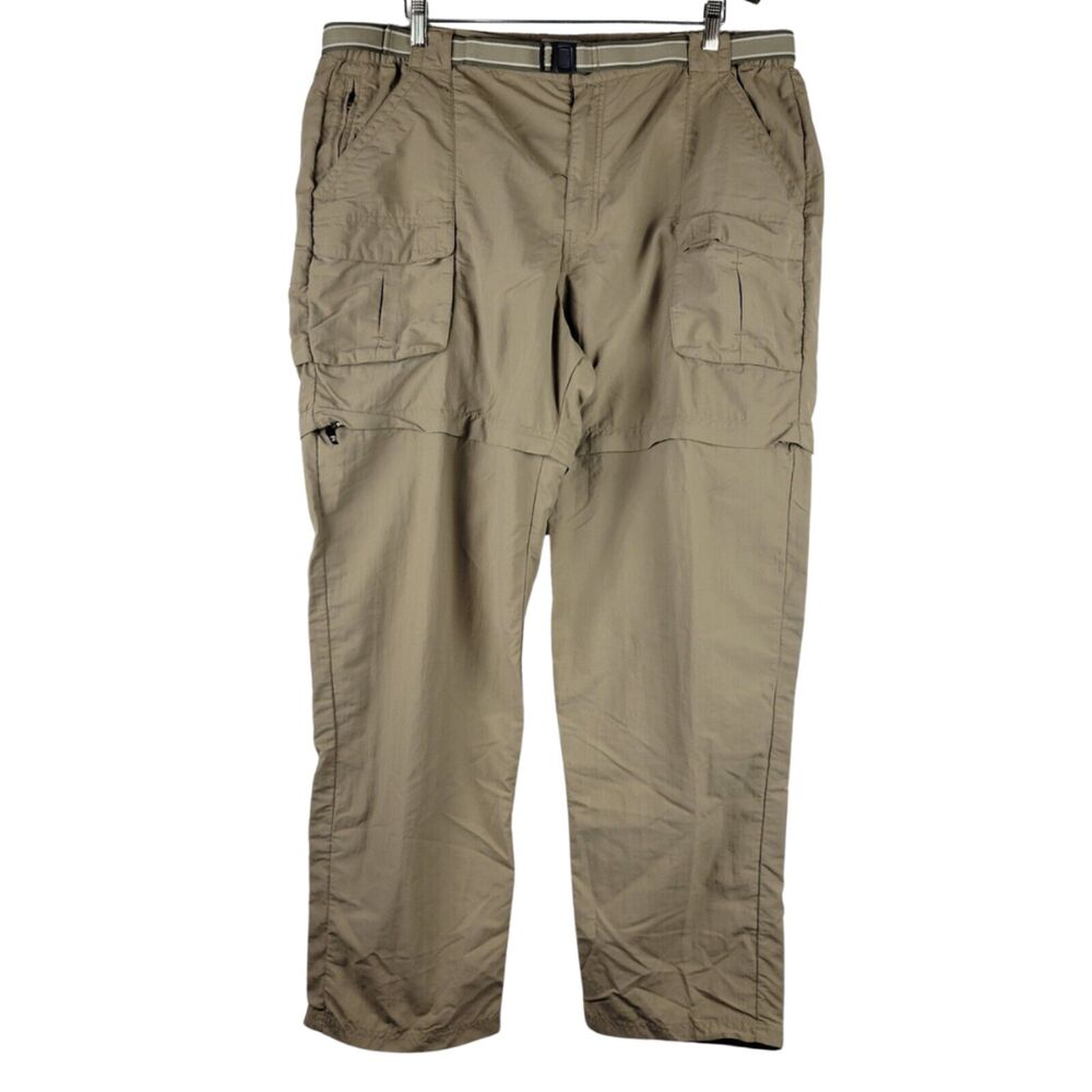LL Bean Pants Men 2XL 40x32 Khaki Chino Convertible Hiking Climbing Outdoors
